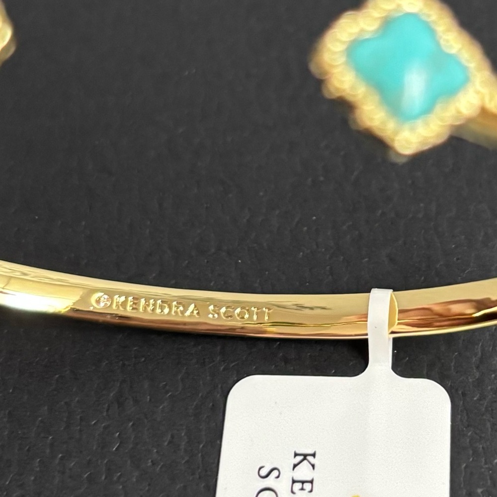 Kendra Scott Gold & Turquoise Cuff Bracelet - Picture 3 of 11